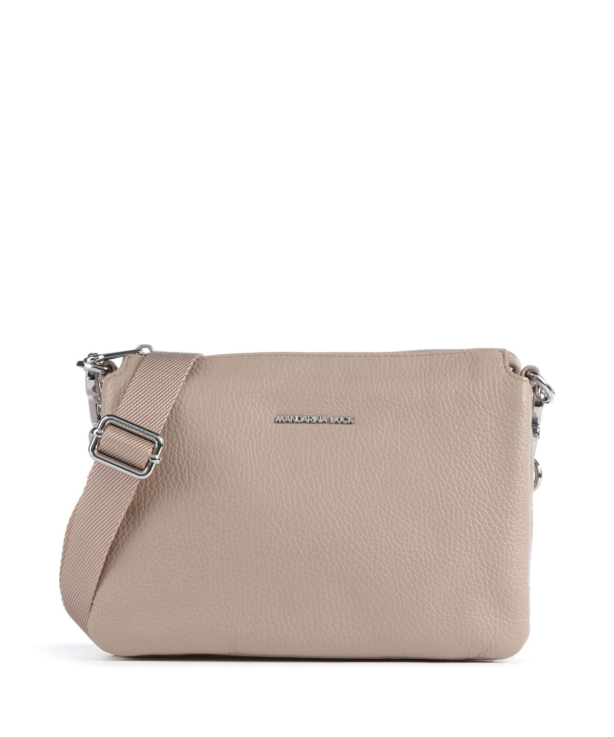 Mandarina Duck Mellow Leather Crossbody bag warm taupe