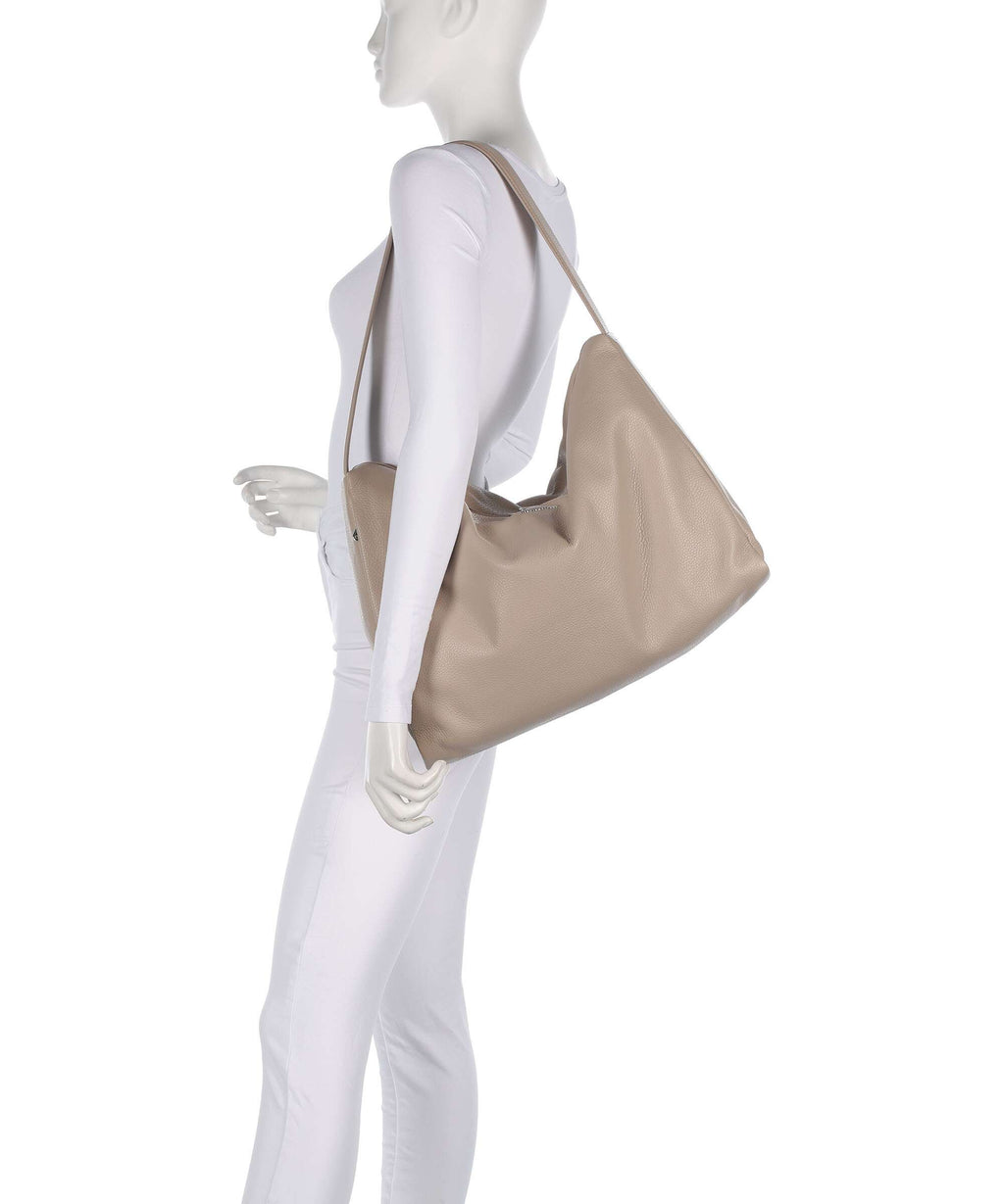 Mandarina Duck Mellow Leather Hobo bag warm taupe