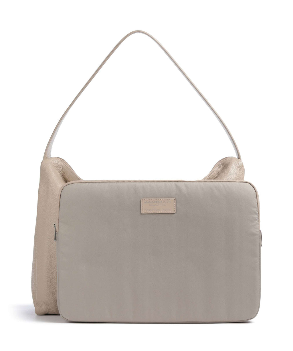 Mandarina Duck Mellow Leather Hobo bag warm taupe