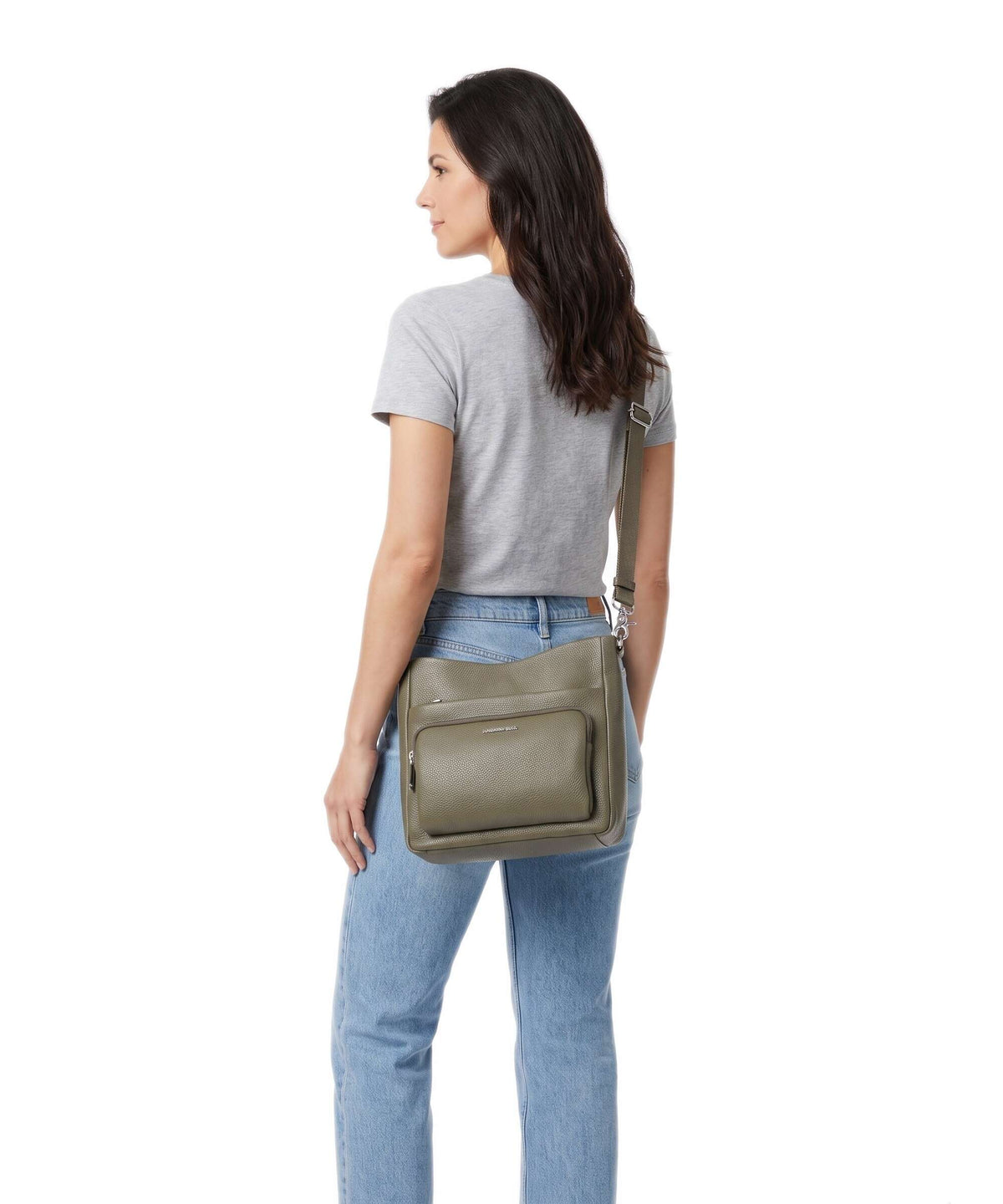 Mandarina Duck Mellow Leather Crossbody bag winter olive