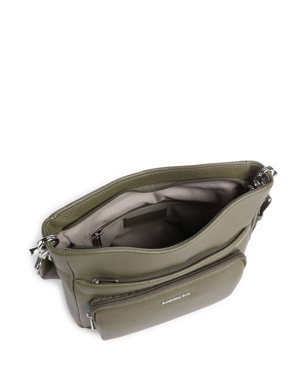 Mandarina Duck Mellow Leather Crossbody bag winter olive