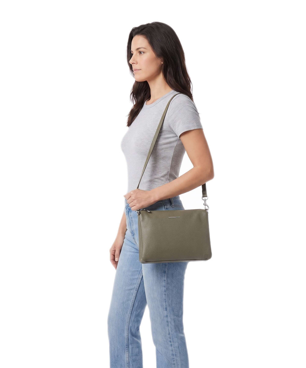Mandarina Duck Mellow Leather Crossbody bag winter olive