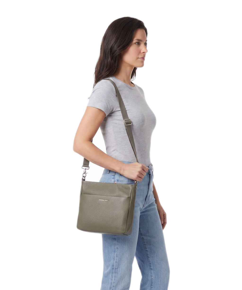 Mandarina Duck Mellow Leather Crossbody bag winter olive