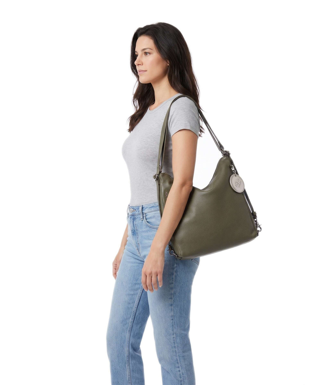Mandarina Duck Mellow Leather Backpack bag winter olive
