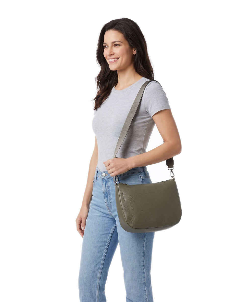 Mandarina Duck Mellow Leather Crossbody bag winter olive