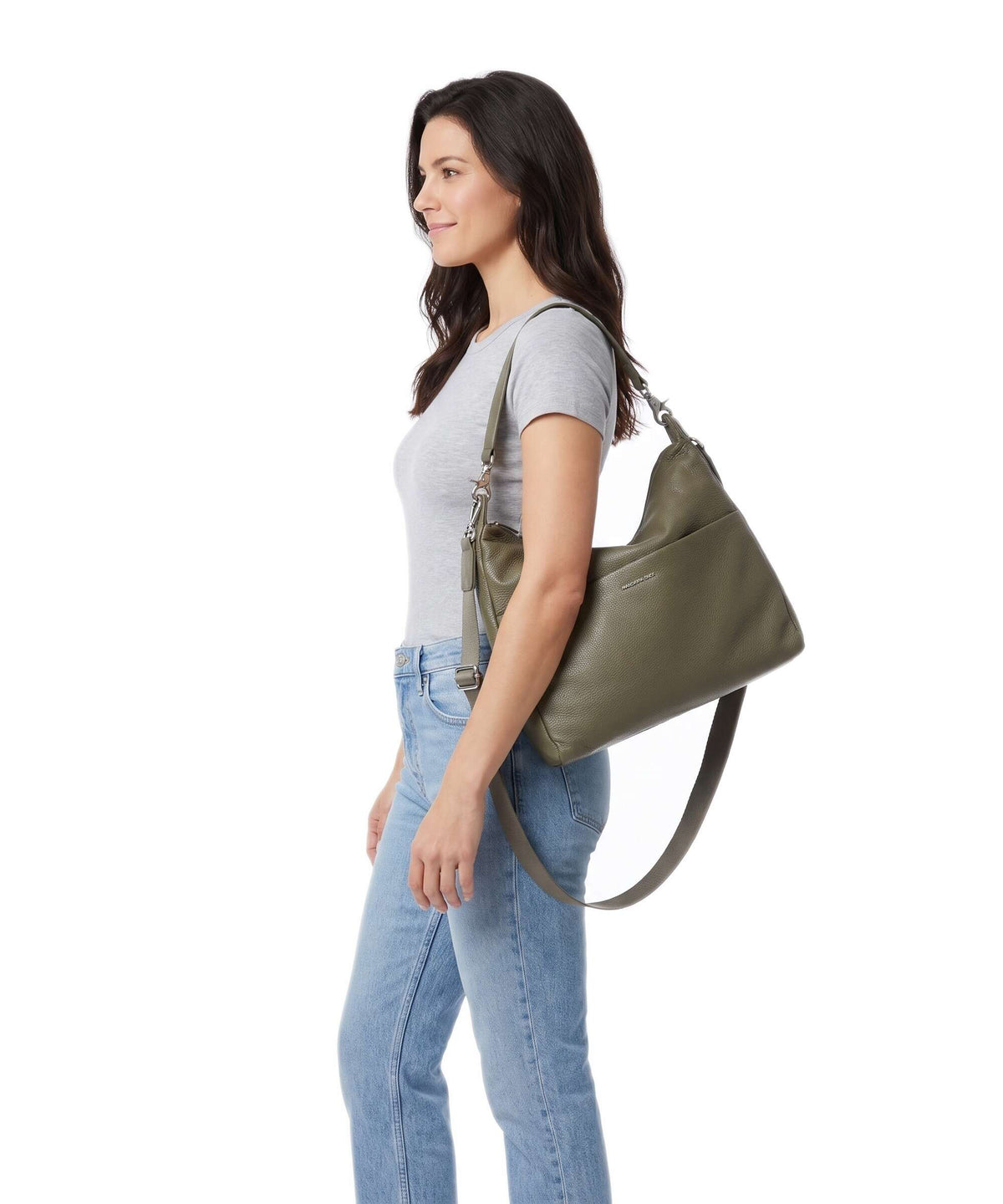 Mandarina Duck Mellow Leather Hobo bag winter olive