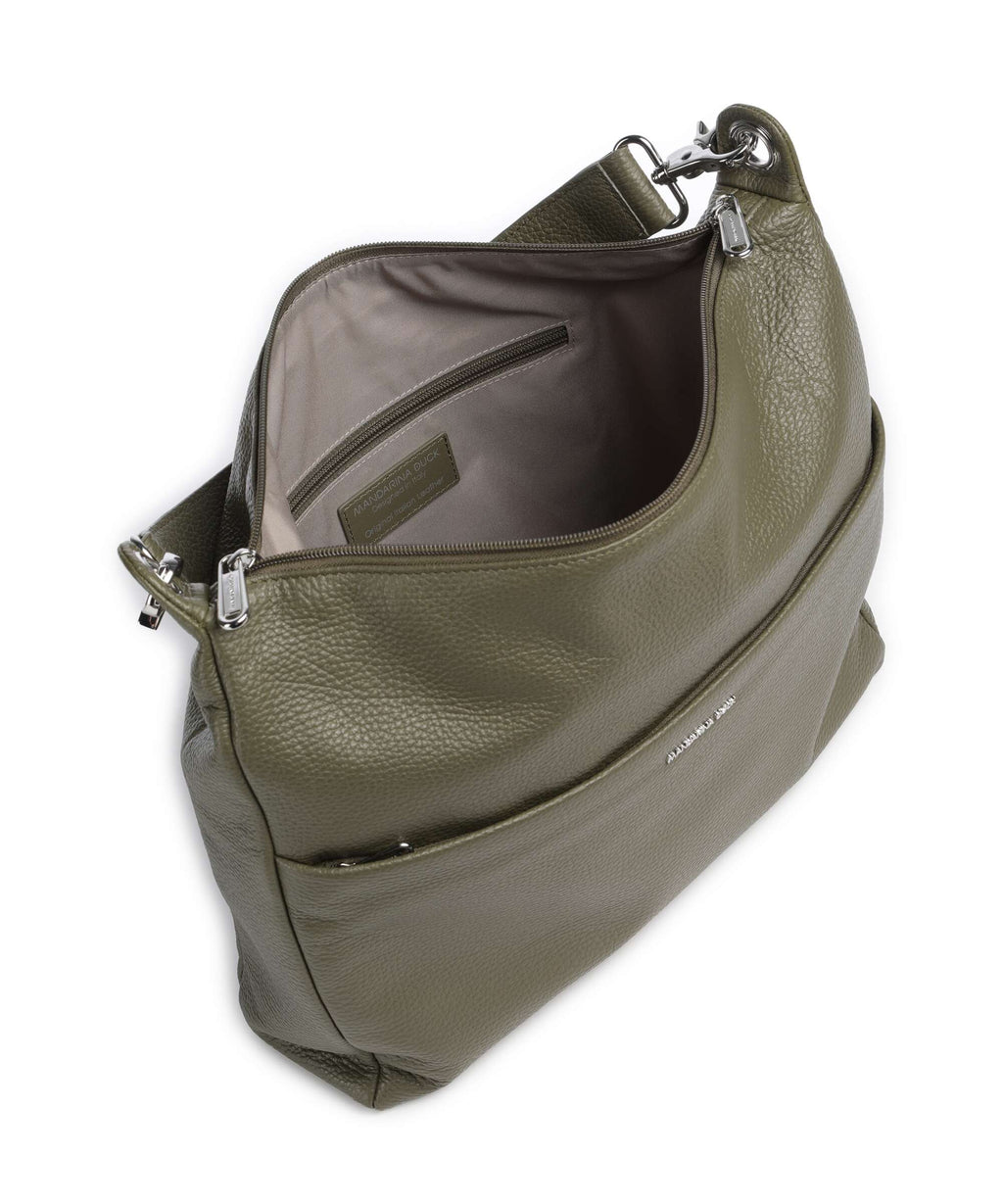 Mandarina Duck Mellow Leather Hobo bag winter olive