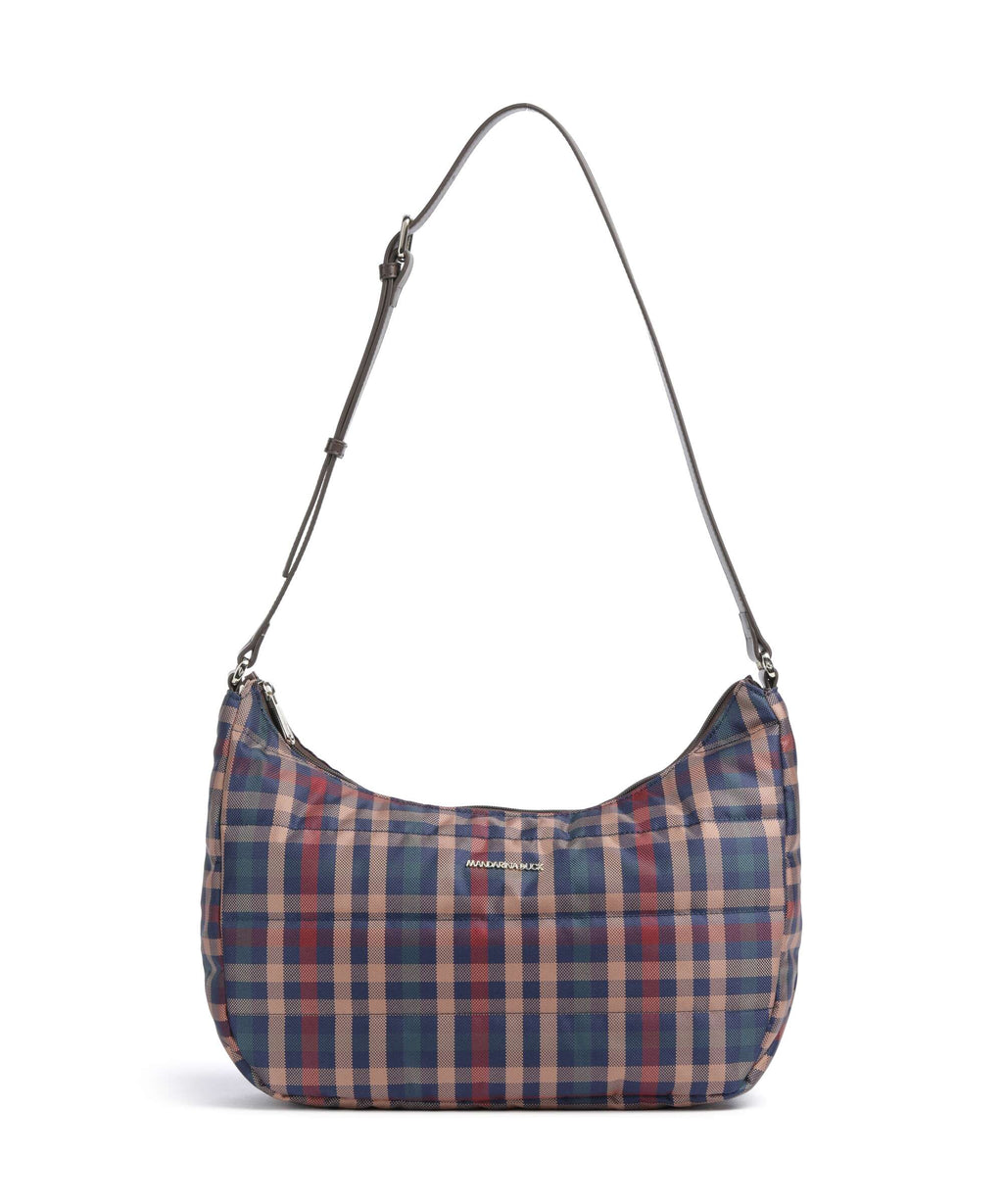 Mandarina Duck Tartan Hobo bag tartan brown