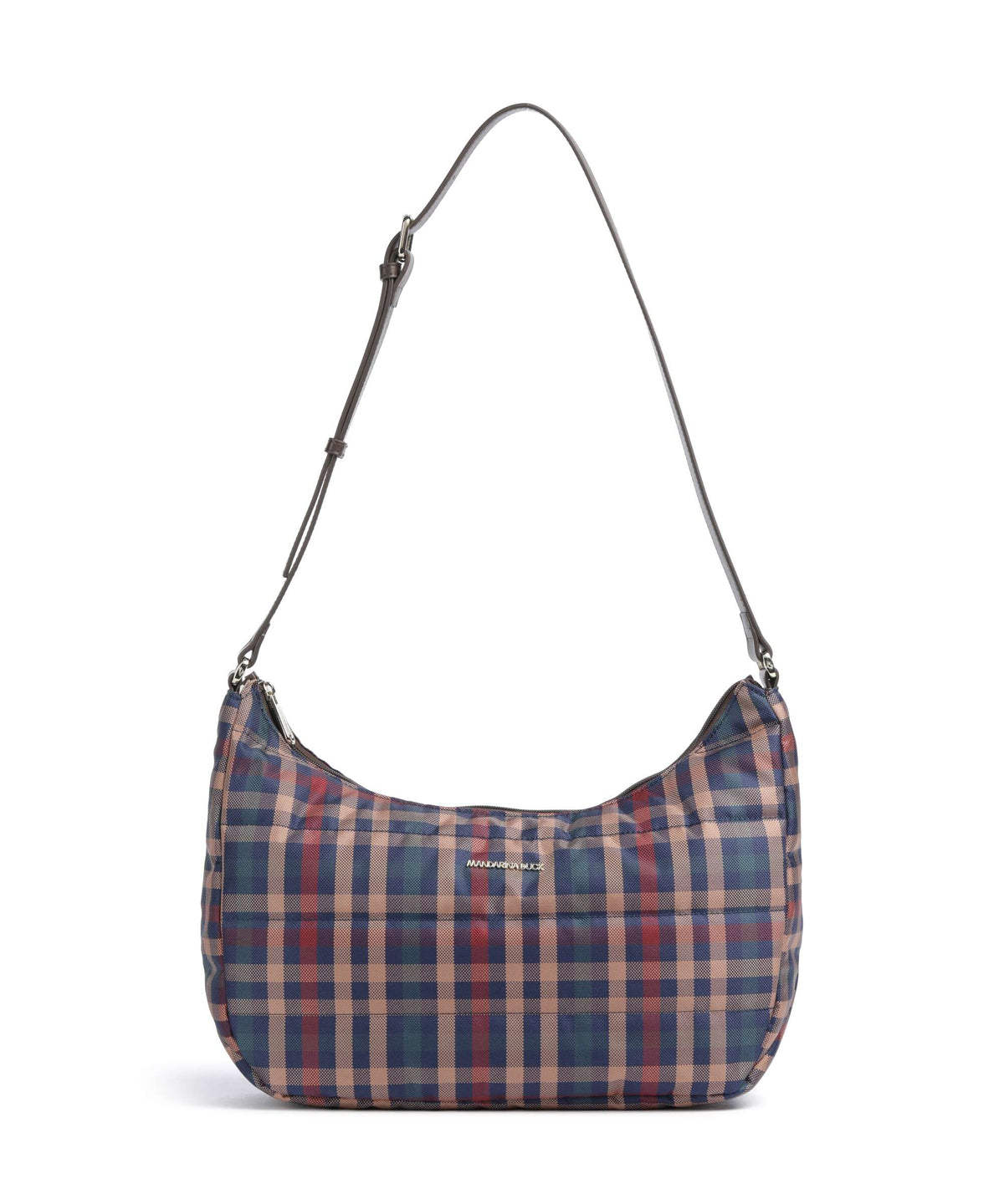Mandarina Duck Tartan Hobo bag tartan brown