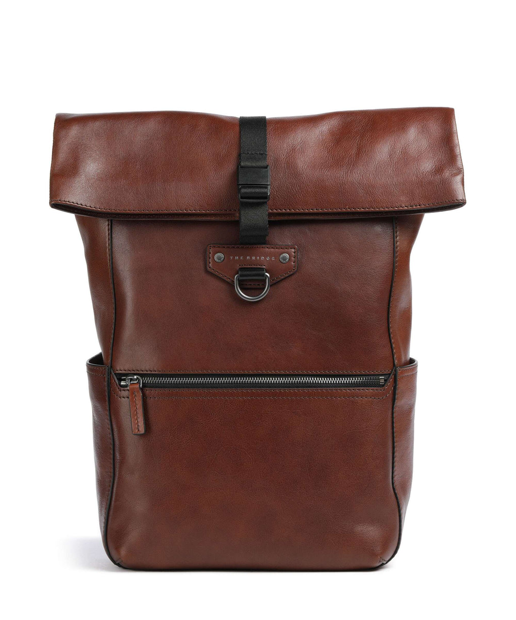The Bridge Iacopo Rolltop backpack marrone/rut scamosciato opaco