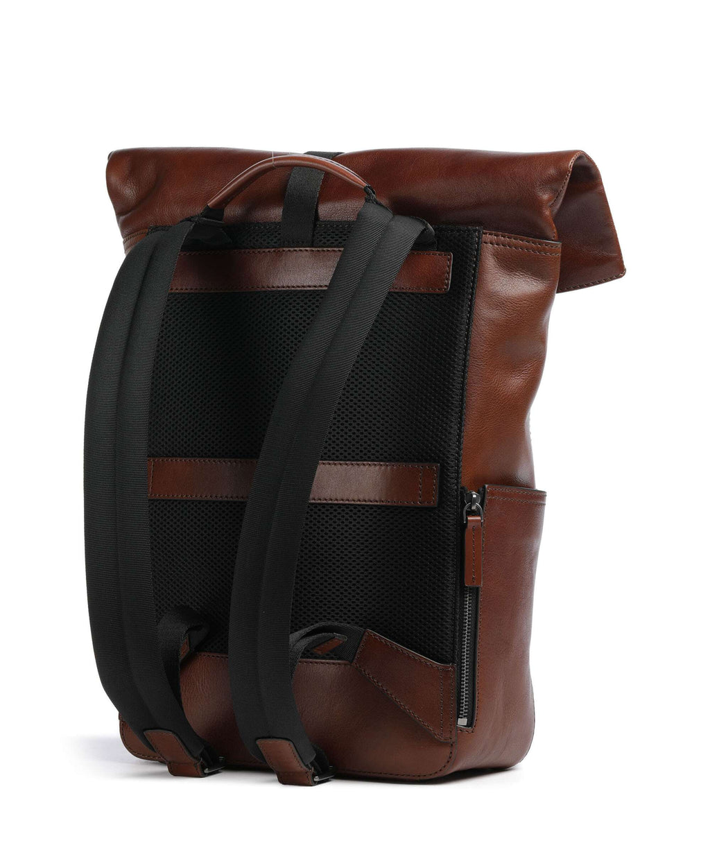 The Bridge Iacopo Rolltop backpack marrone/rut scamosciato opaco