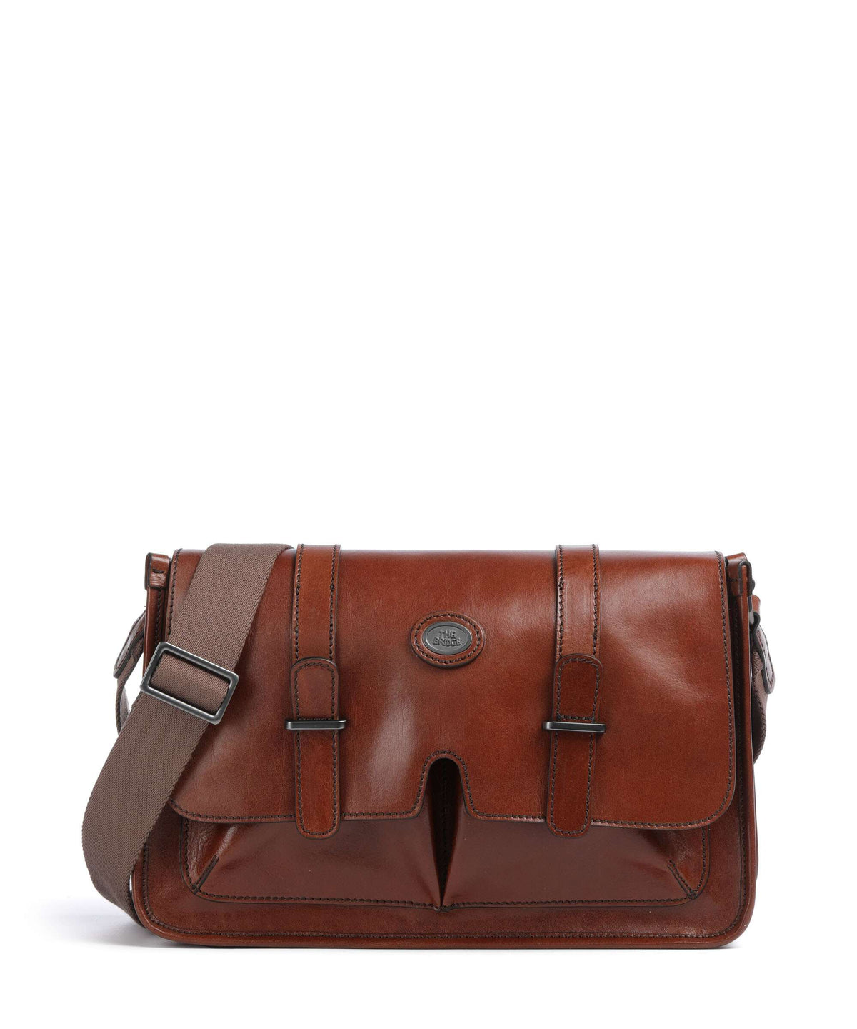 The Bridge Isaia Messenger bag marrone/rut scamosciato opaco