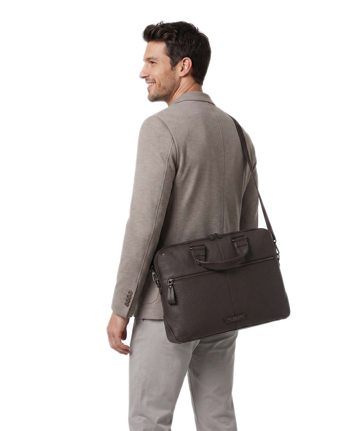 The Bridge Manfredi Briefcase moka