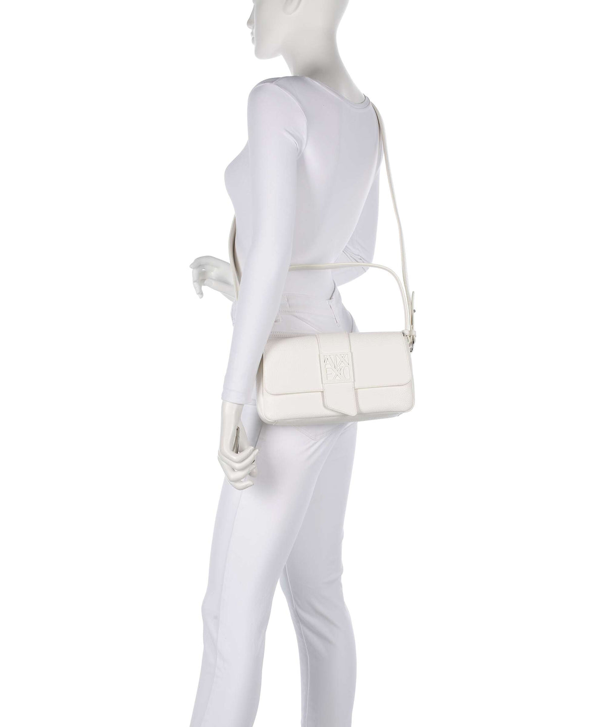Armani Exchange Susy Soft Shoulder bag off white