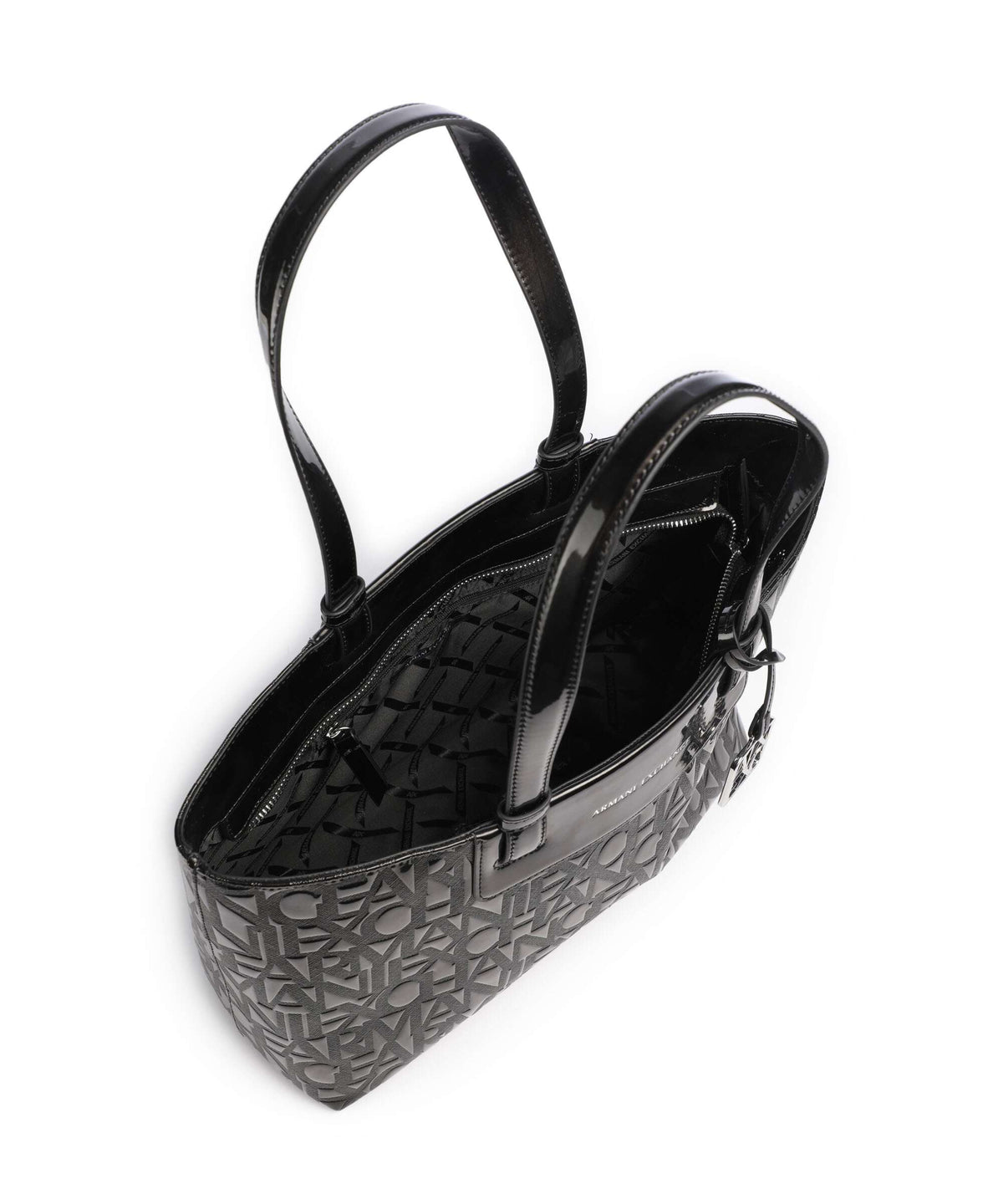 Armani Exchange Liz Patent M Tote bag black