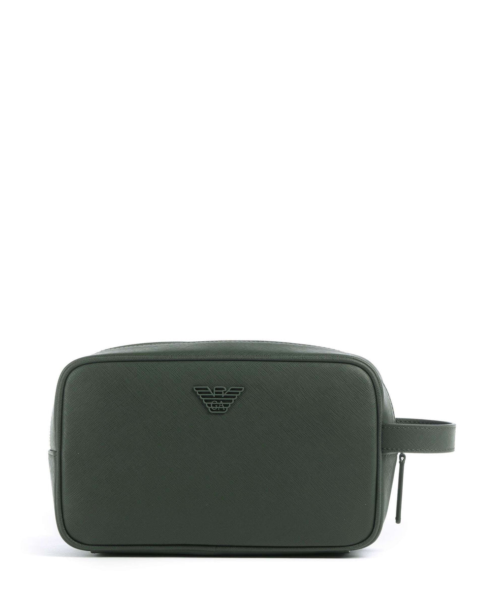 Emporio Armani Saffiano Animation Toiletry bag deep forest