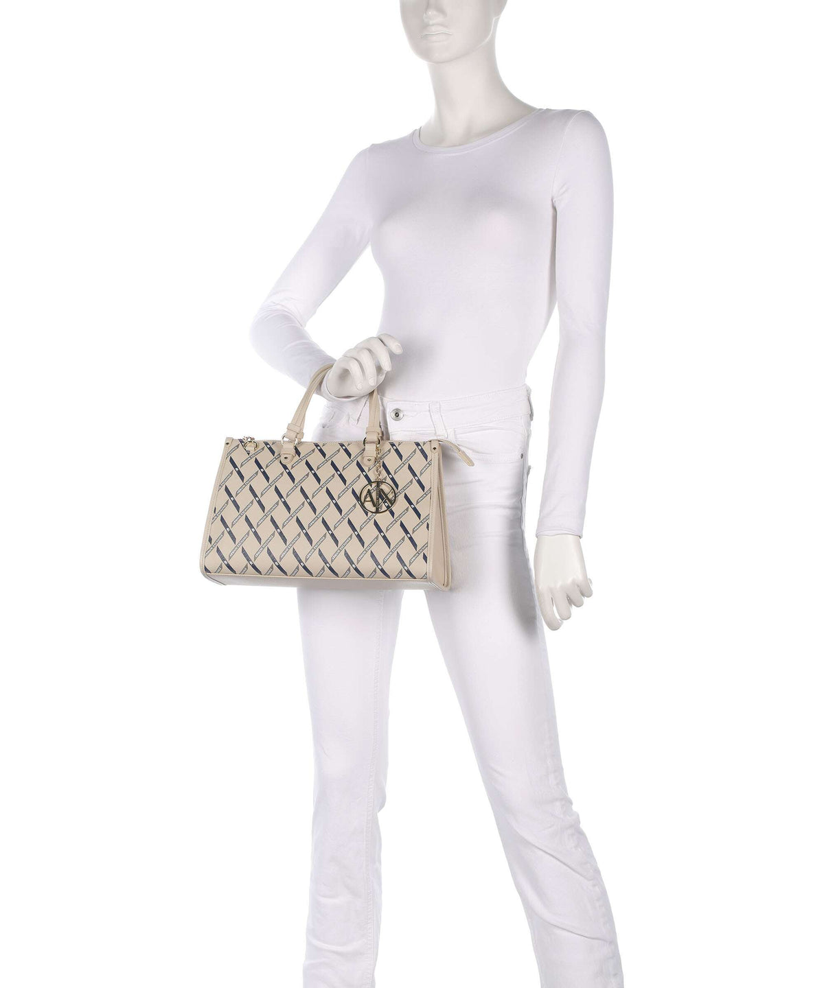 Armani Exchange Gynger Logo M Handbag sound sand