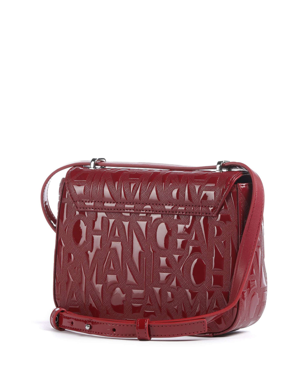 Armani Exchange Liz Patent Crossbody bag red dahlia