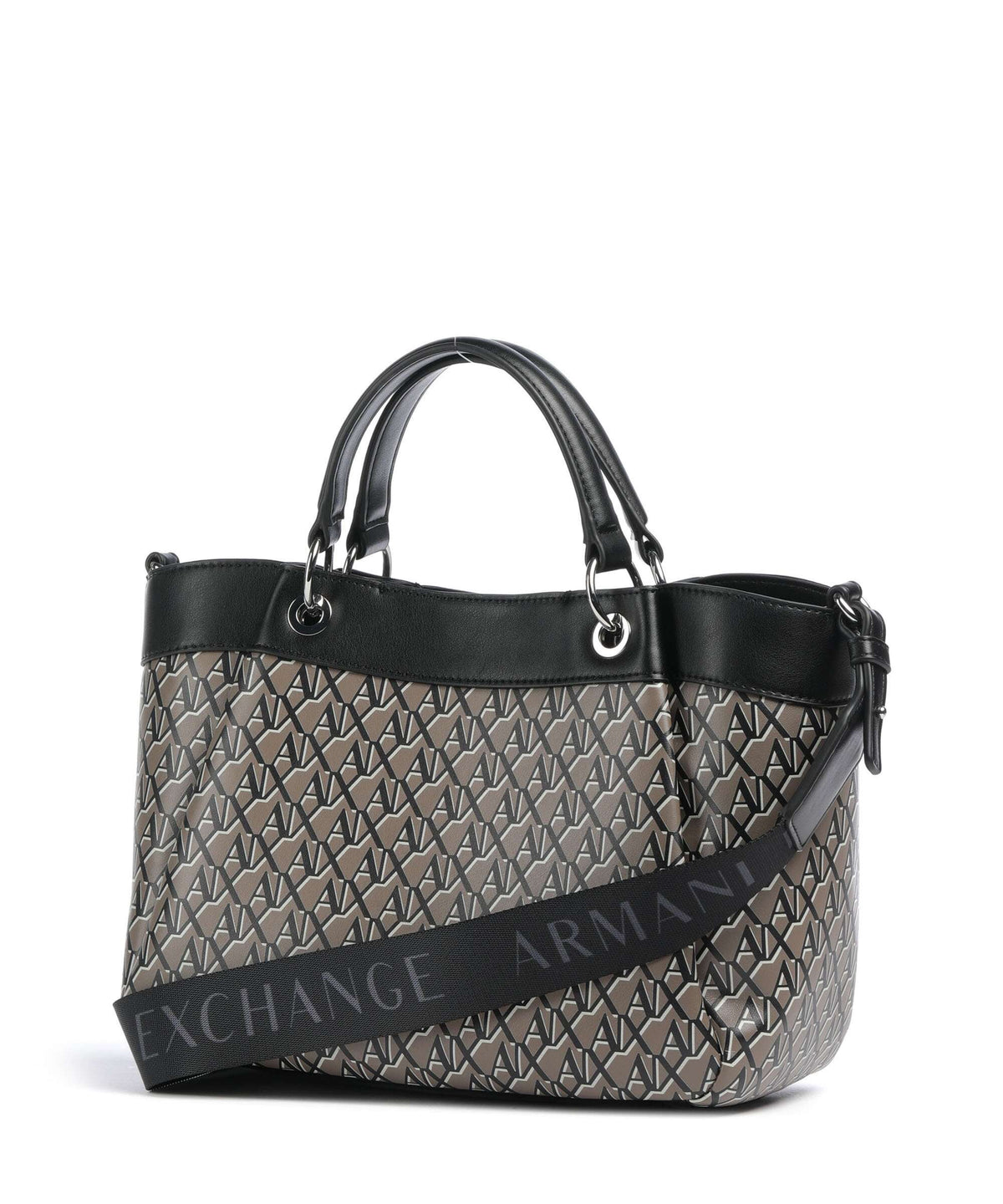 Armani Exchange Wave Monogram M Handbag brown bass/black