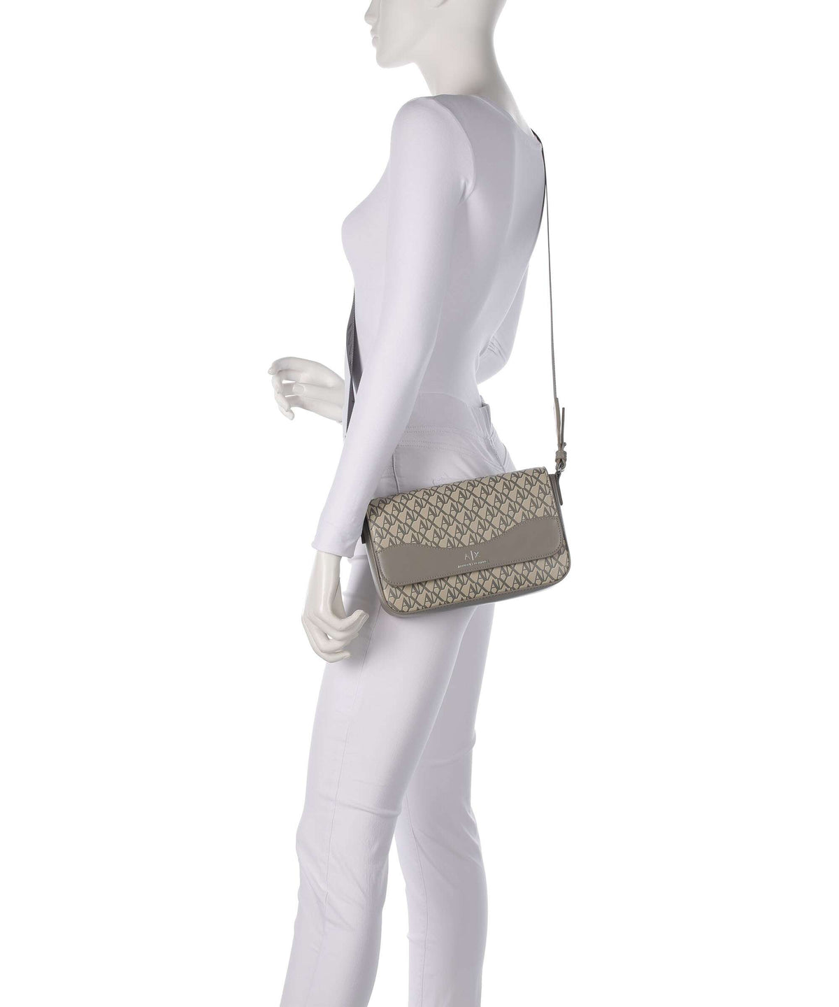 Armani Exchange Wave Monogram Crossbody bag sound sand/brown bass