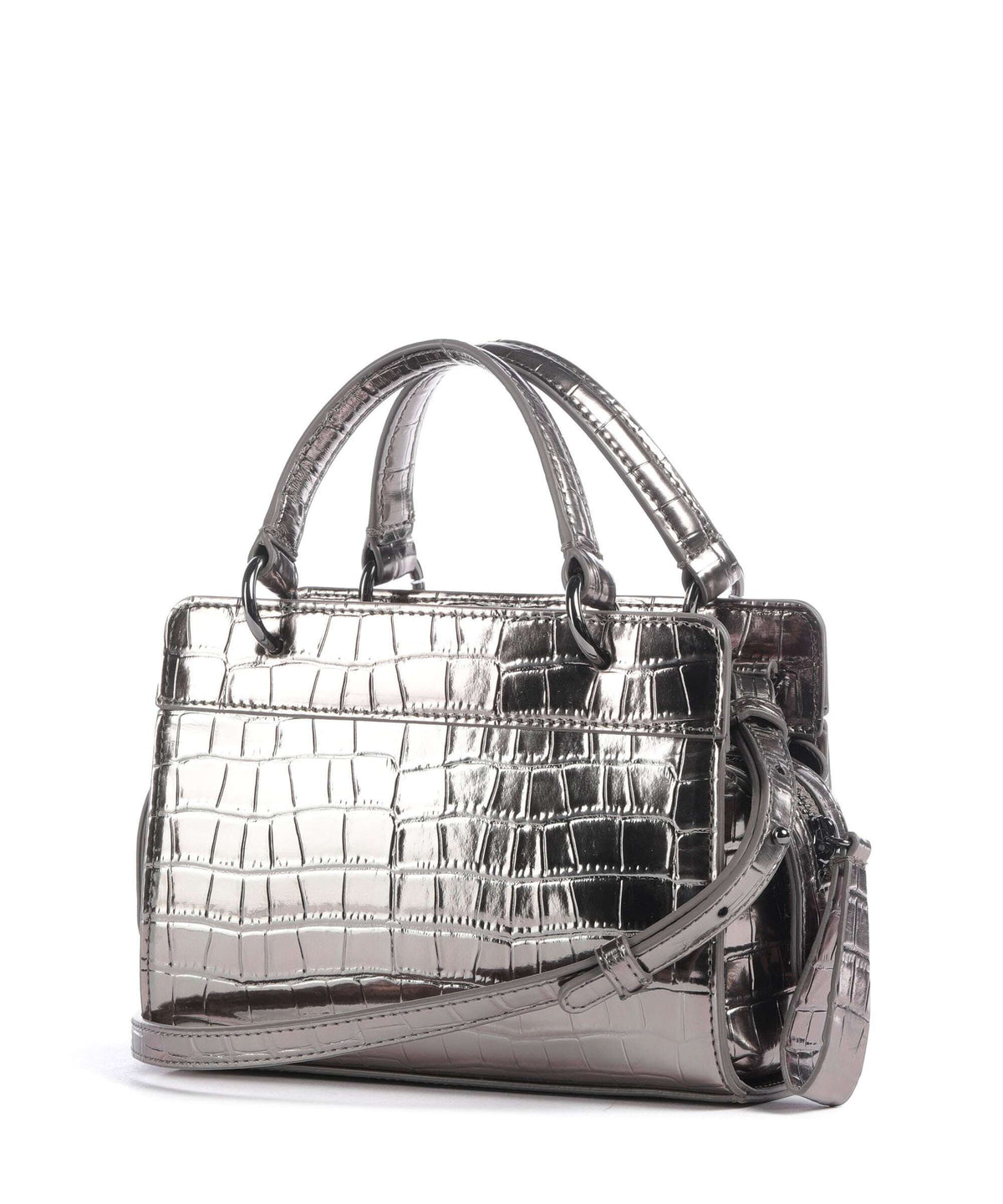 Armani Exchange Diane Mini Croco Crossbody bag gunmetal