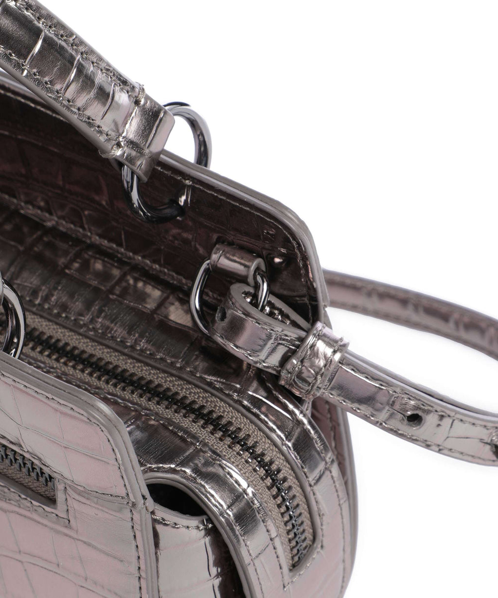 Armani Exchange Diane Mini Croco Crossbody bag gunmetal