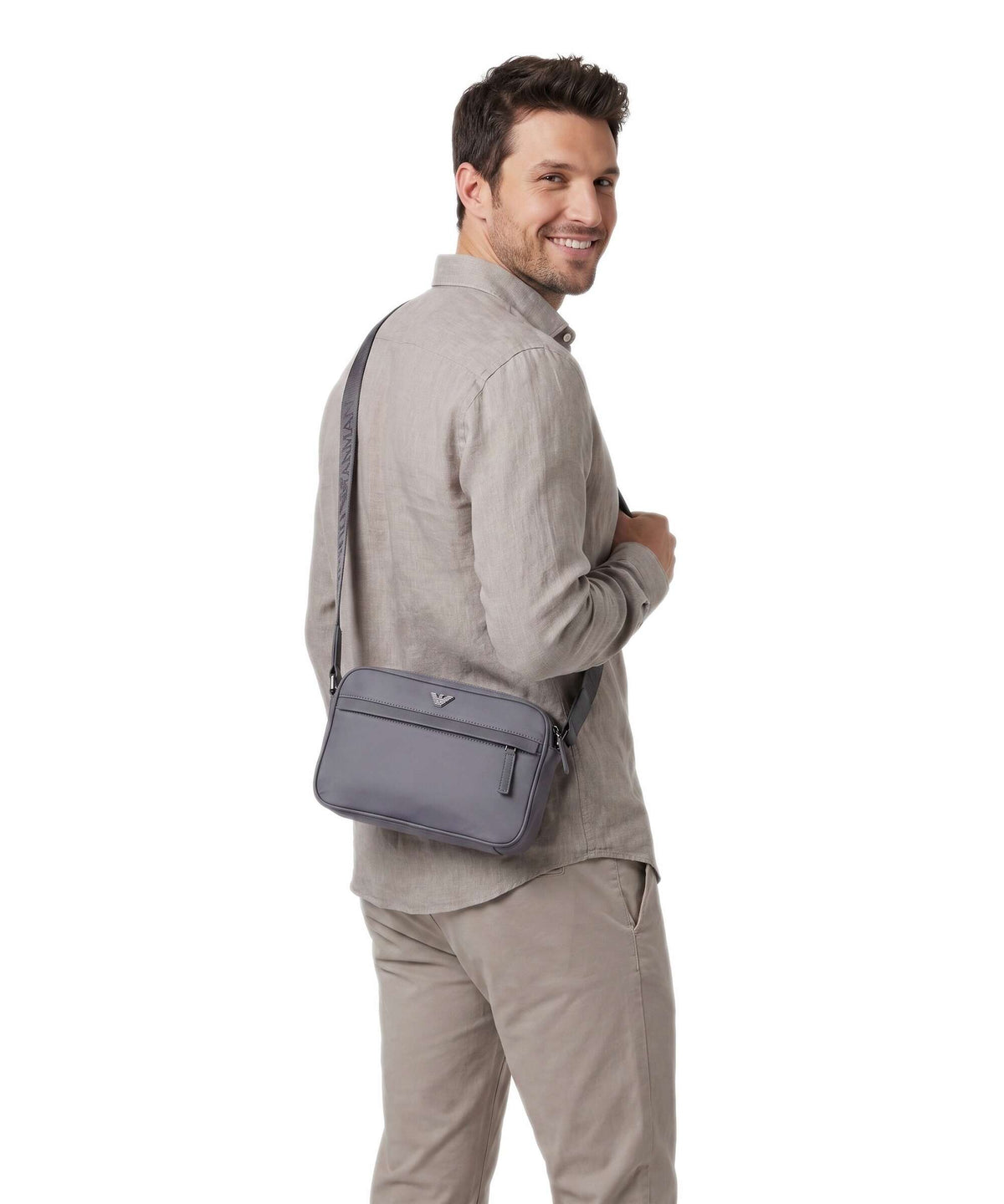 Emporio Armani Nylon Crossbody bag grey