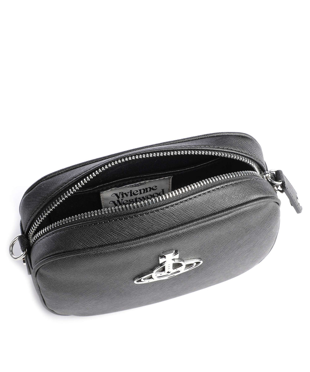 Vivienne Westwood Anna Saffiano Biogreen Crossbody bag black