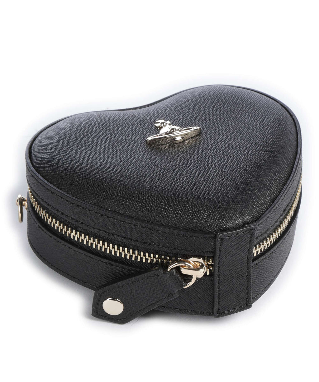 Vivienne Westwood Heart Saffiano Biogreen Mini Crossbody bag black