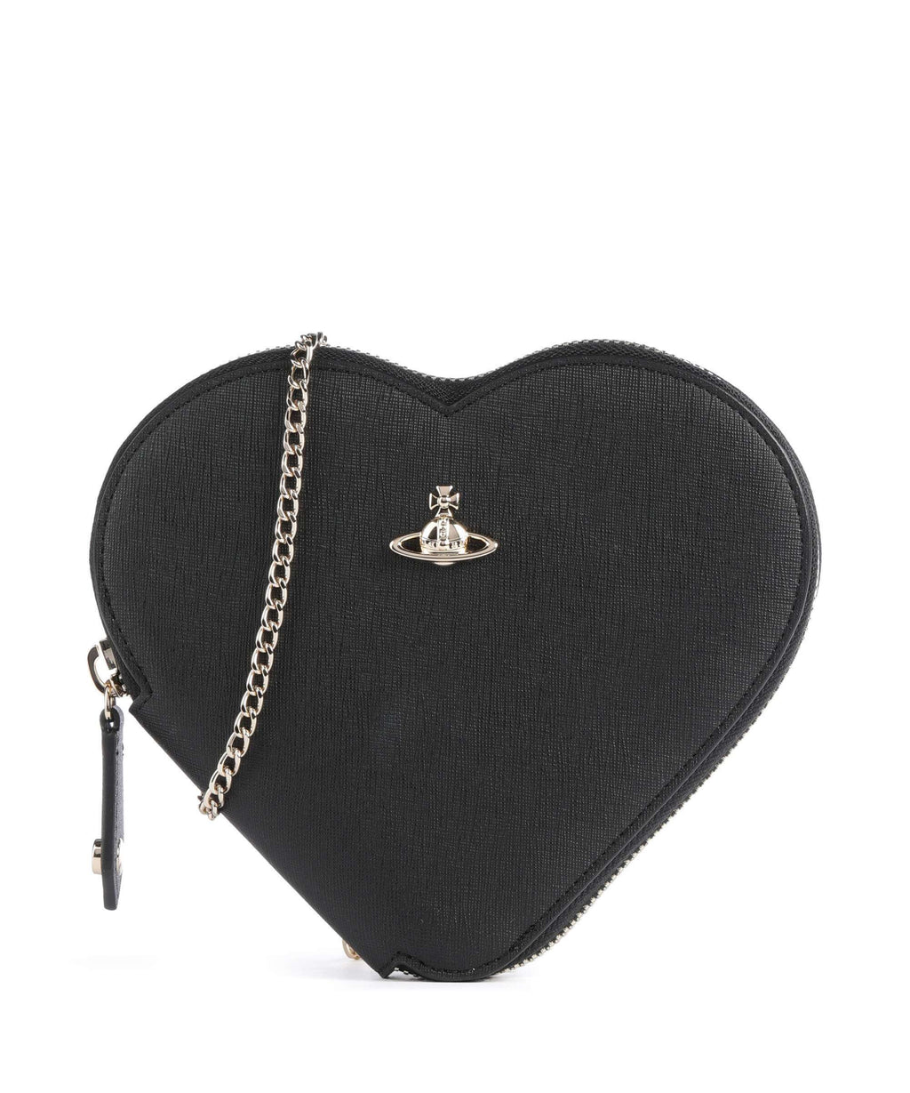 Vivienne Westwood Heart Saffiano Biogreen Crossbody bag black