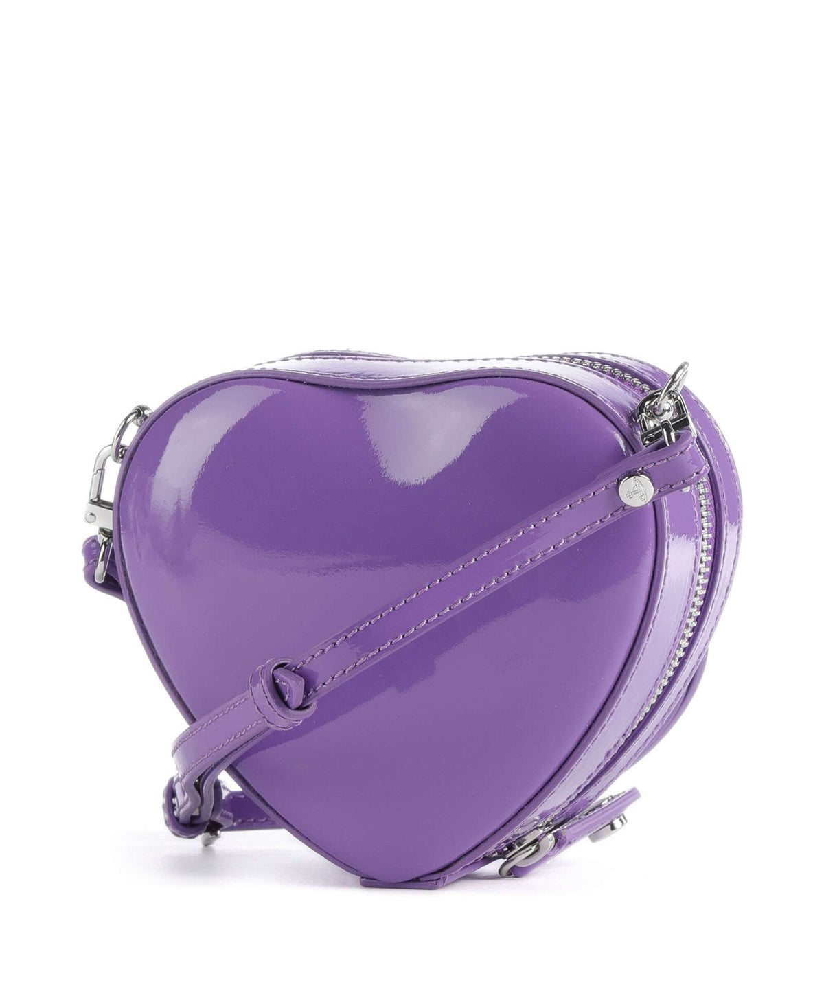 Vivienne Westwood Heart Shiny Patent Mini Crossbody bag purple