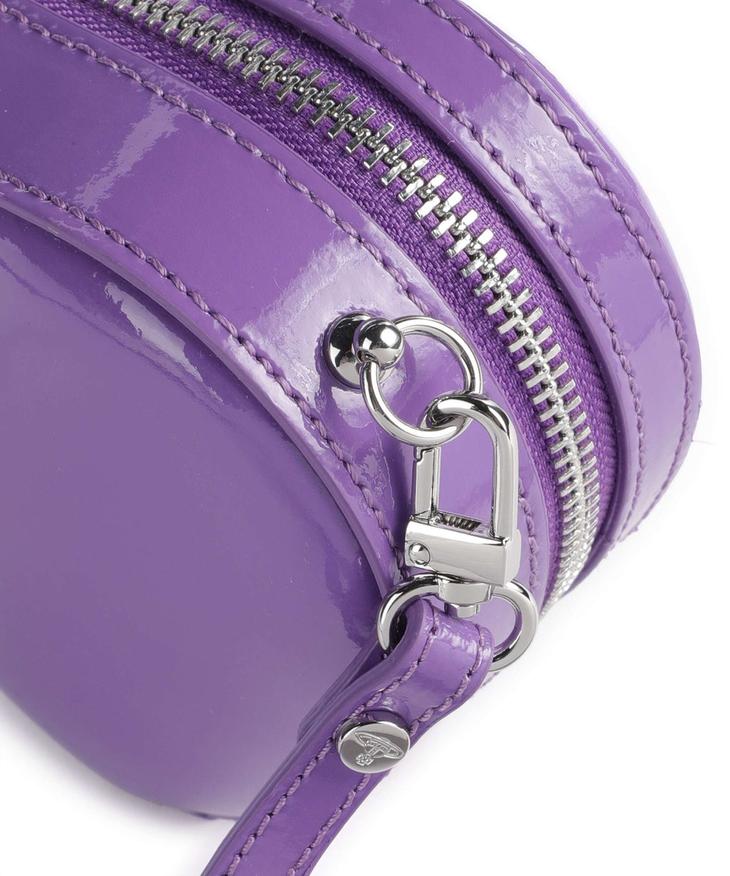 Vivienne Westwood Heart Shiny Patent Mini Crossbody bag purple