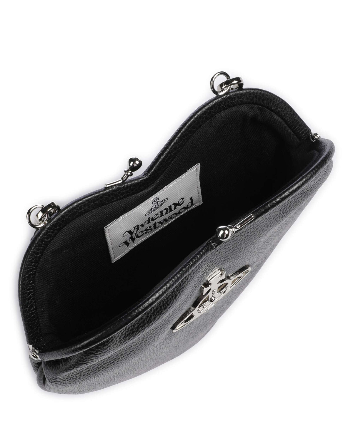 Vivienne Westwood Belle Heart Frame Re-Vegan Grain Shoulder bag black
