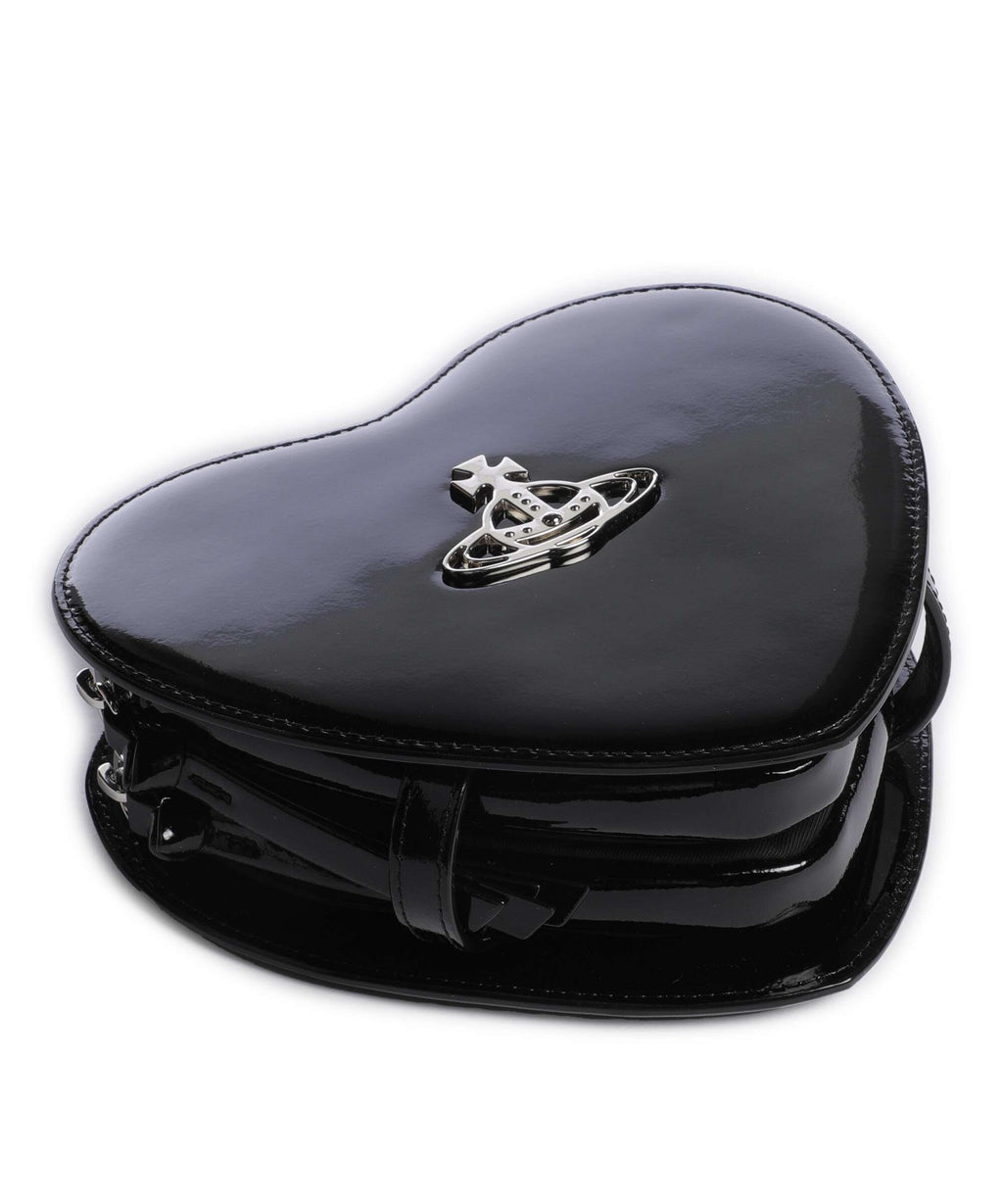Vivienne Westwood Louise Heart Shiny Patent Crossbody bag black