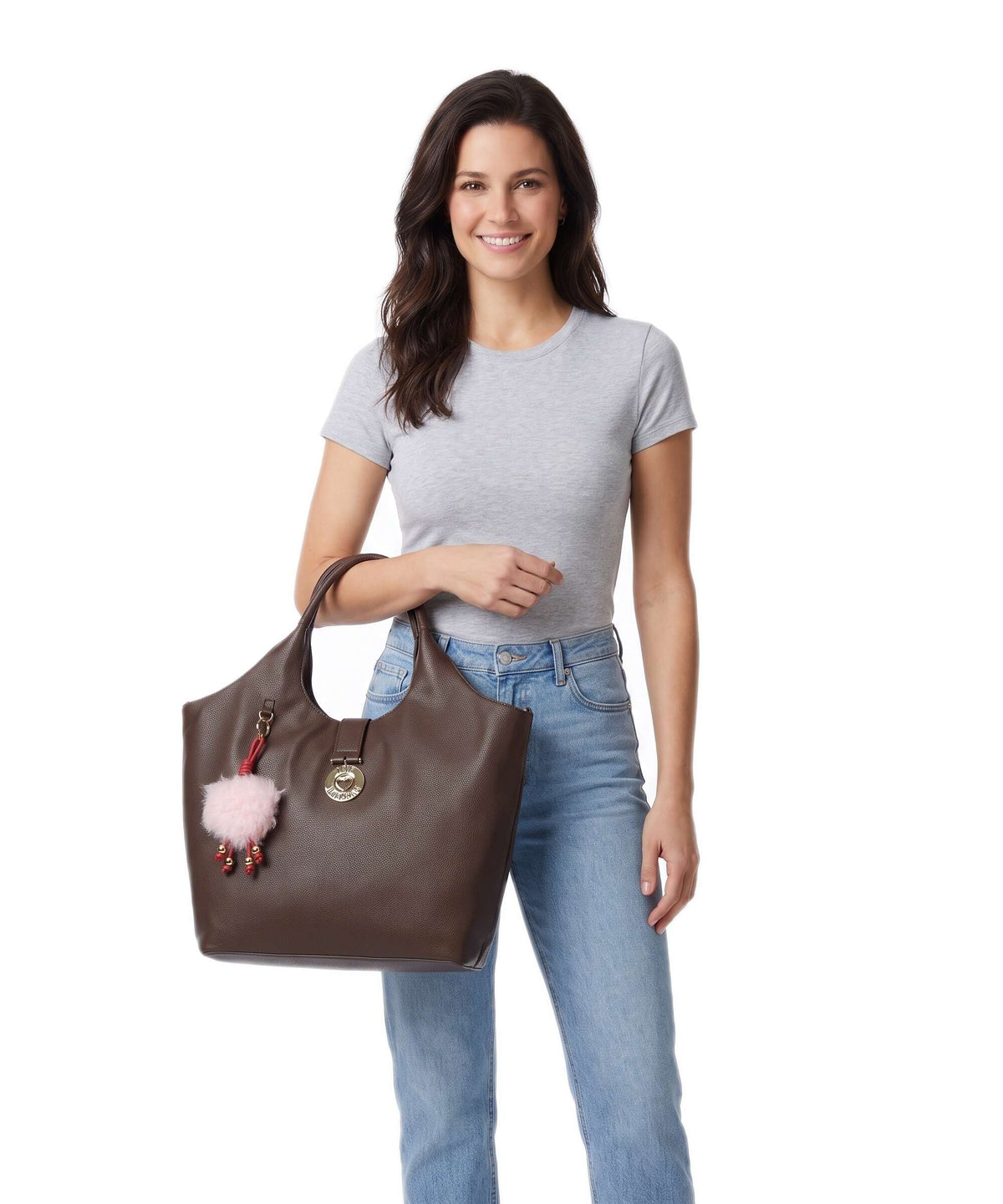 Love Moschino Bouncing Heart Tote bag cioccolato