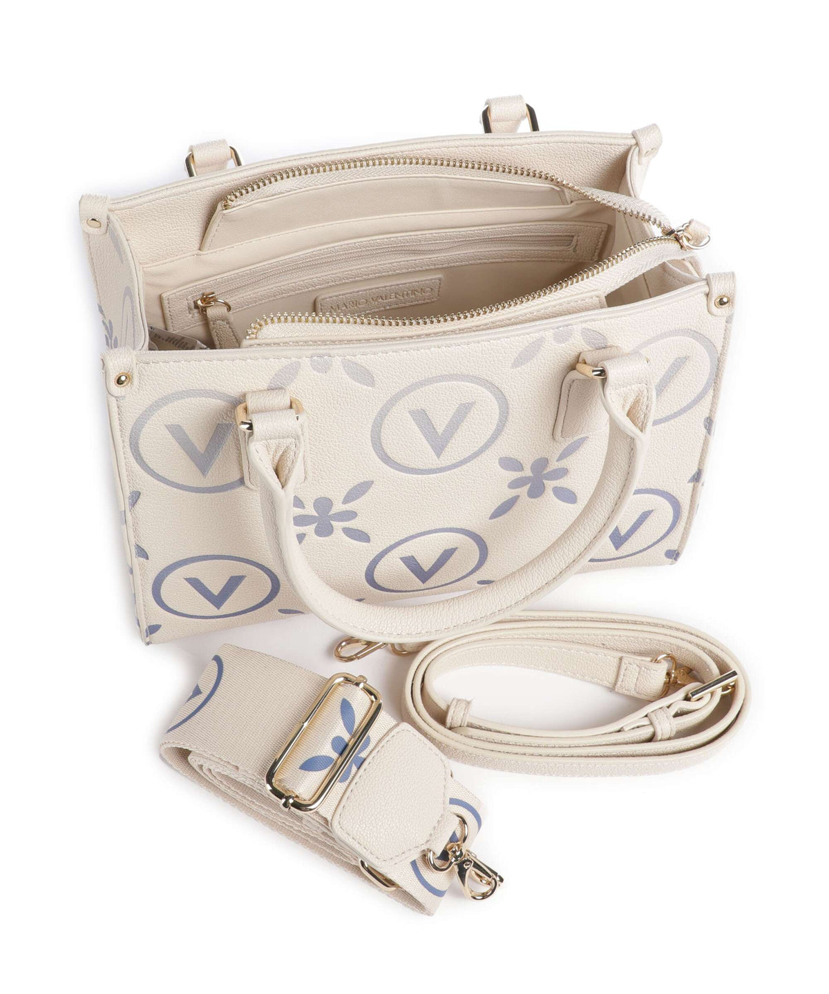 Valentino Bags Samba Re Print Handbag ecru/bluette