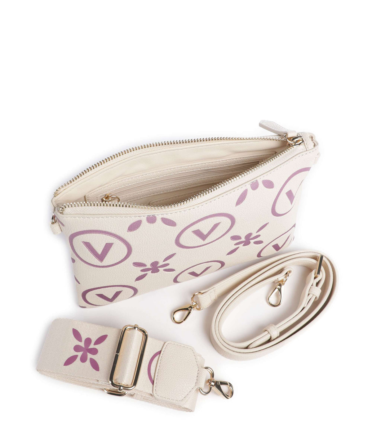 Valentino Bags Samba Re Print Crossbody bag ecru/rosa