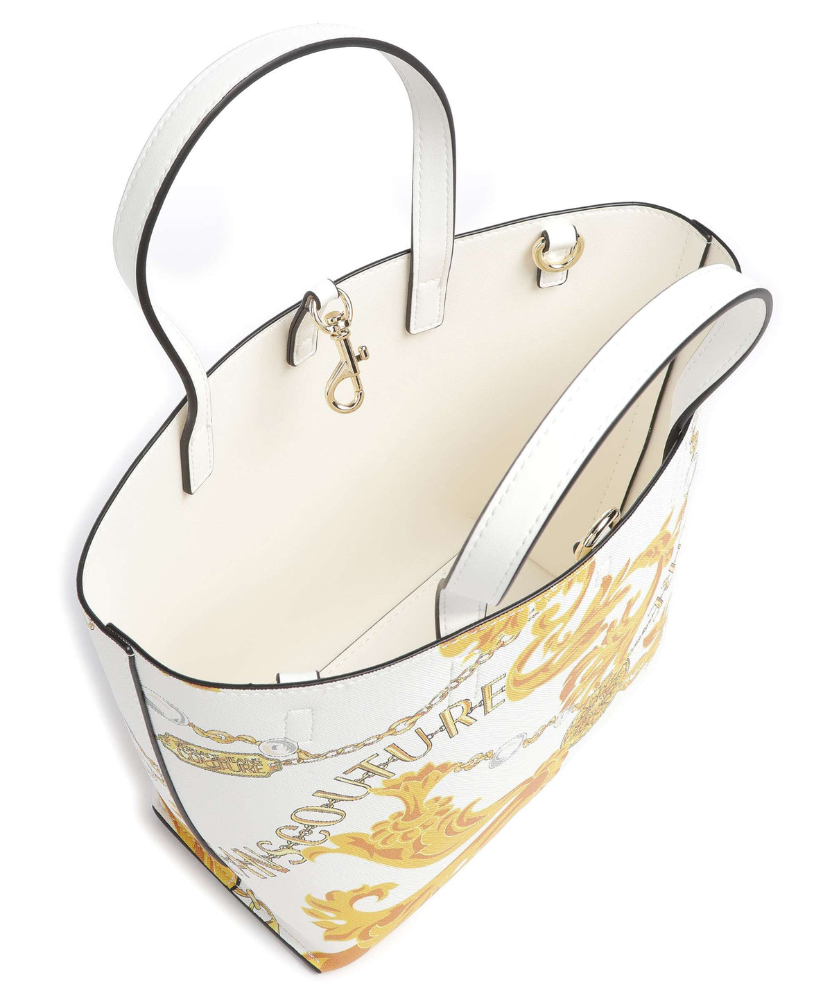 Versace Jeans Couture Reversible Shopper Handbag white/gold