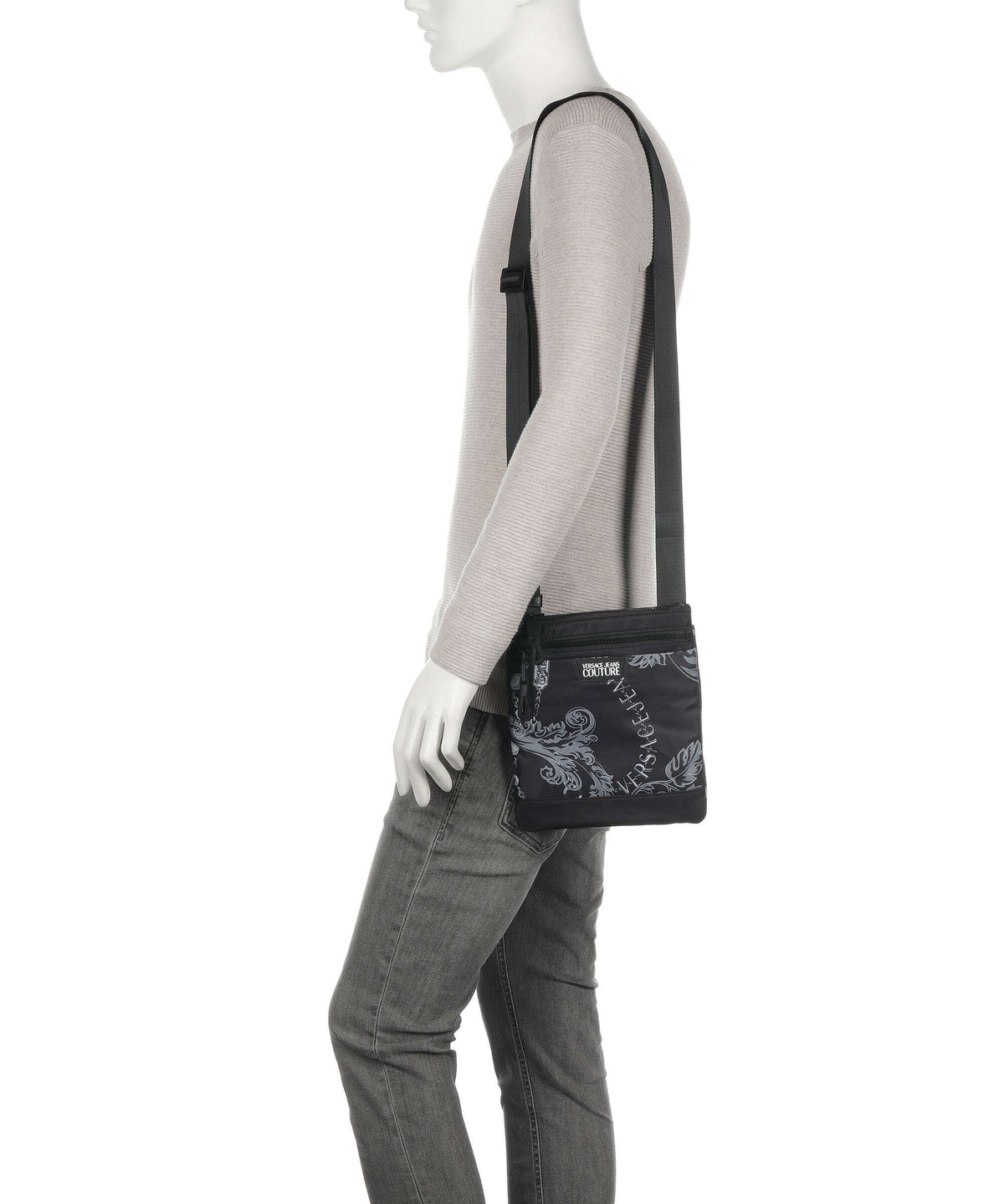 Versace Jeans Couture Iconic Printed Logo Crossbody bag black