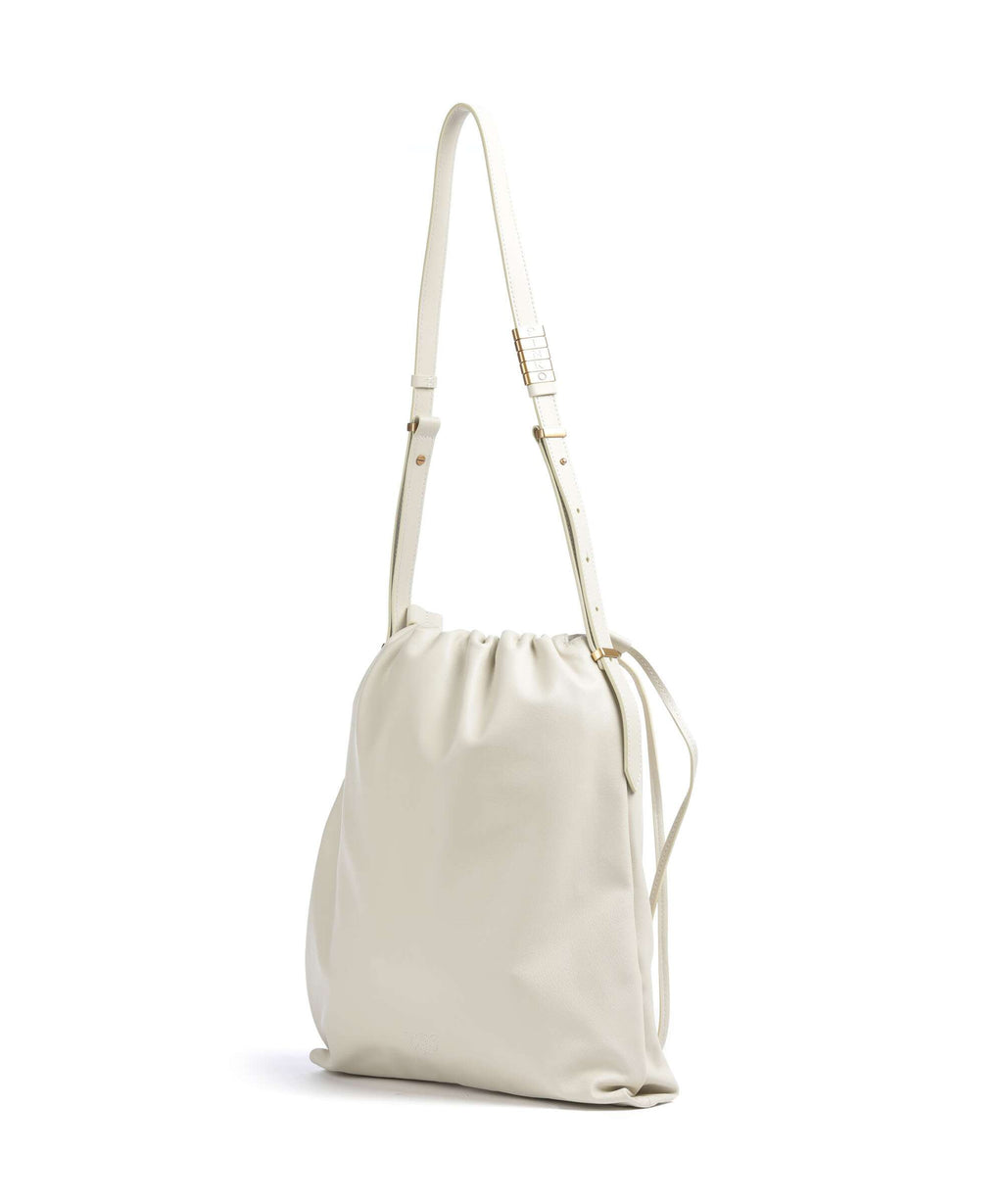 Pinko Classic Slouchy Bucket bag bianco seta/antique gold