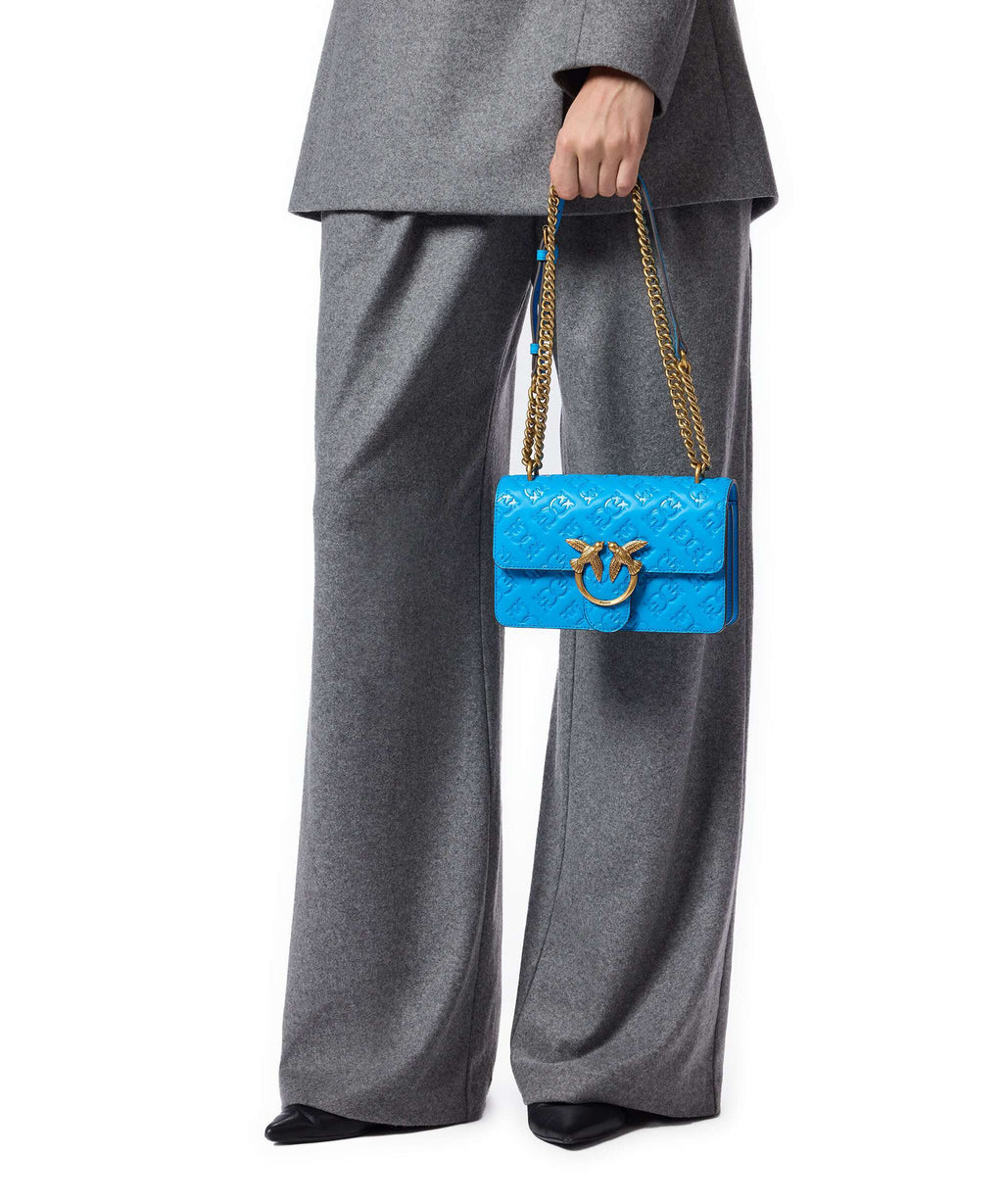 Pinko Love One Mini Shoulder bag azzurro dresda/antique gold