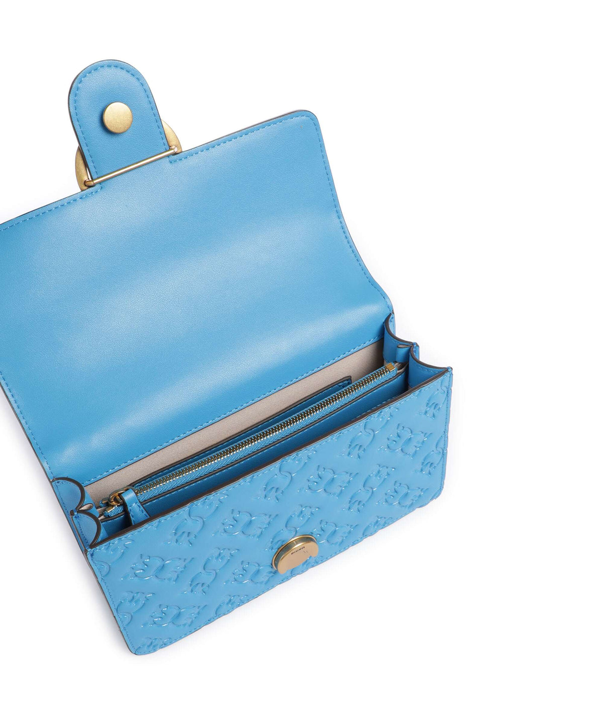 Pinko Love One Mini Shoulder bag azzurro dresda/antique gold