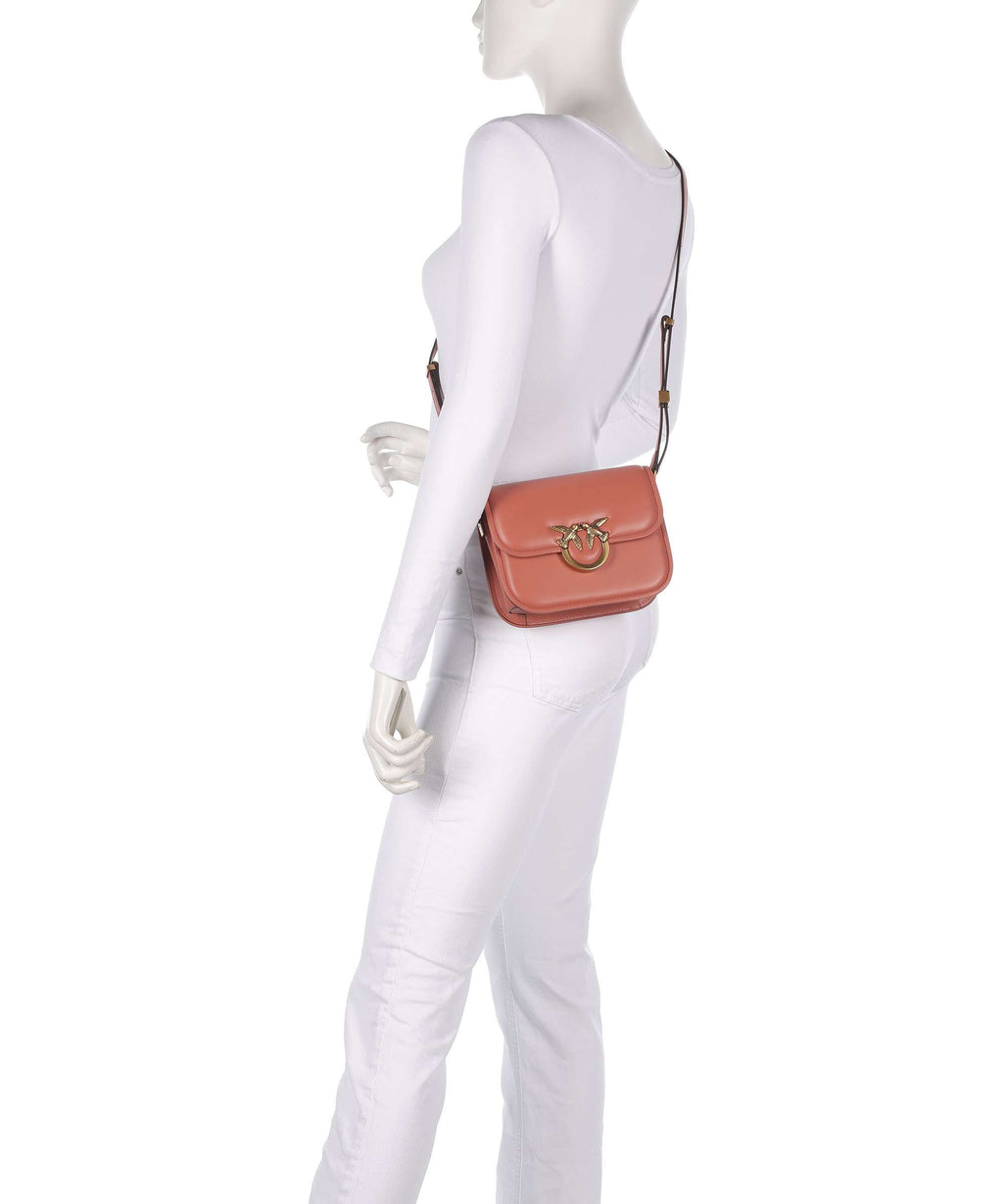 Pinko Love One Mini Crossbody bag marrone aragona/antique gold