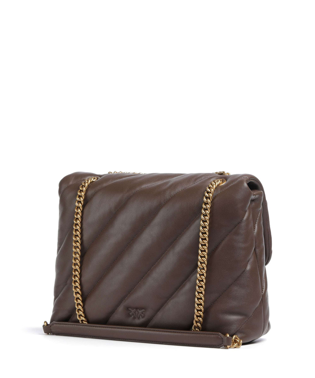 Pinko Love Puff Big Shoulder bag marrone castano/antique gold