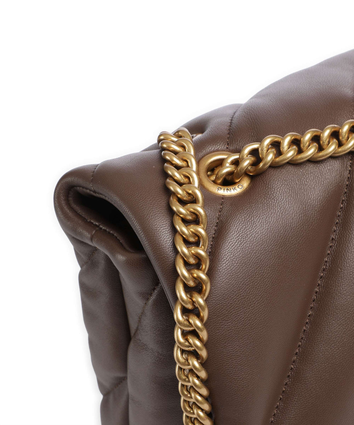 Pinko Love Puff Big Shoulder bag marrone castano/antique gold