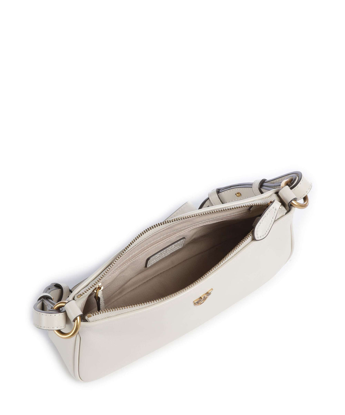 Pinko Half Moon Mini Crossbody bag bianco seta/antique gold