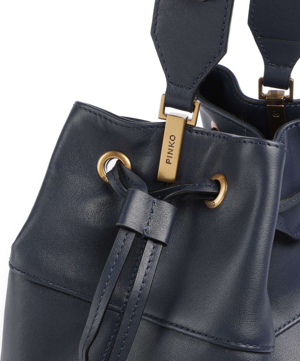 Pinko Secchiello Classic Bucket bag blu indaco ombroso/antique gold