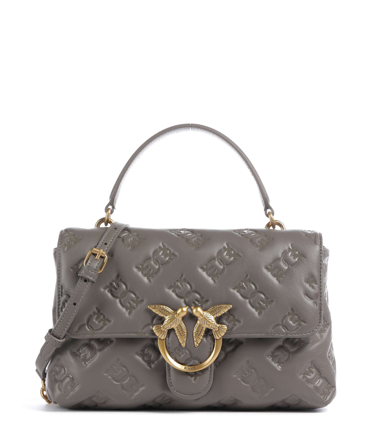 Pinko Love Lady Puff Classic Handbag grigio asfalto/antique gold
