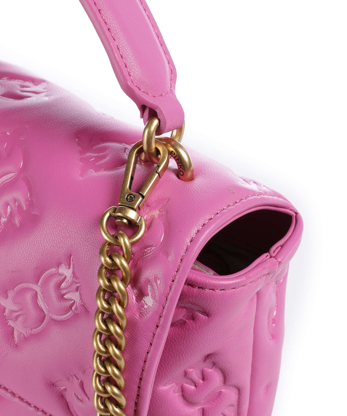 Pinko Love Lady Puff Mini Handbag rosa flogo/antique gold
