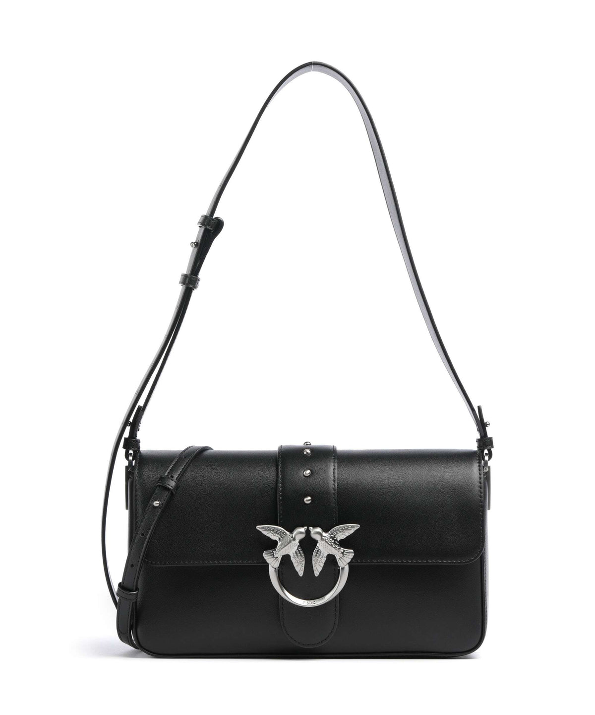 Pinko Love One Classic Slouchy Shoulder bag nero limousine/matt silver
